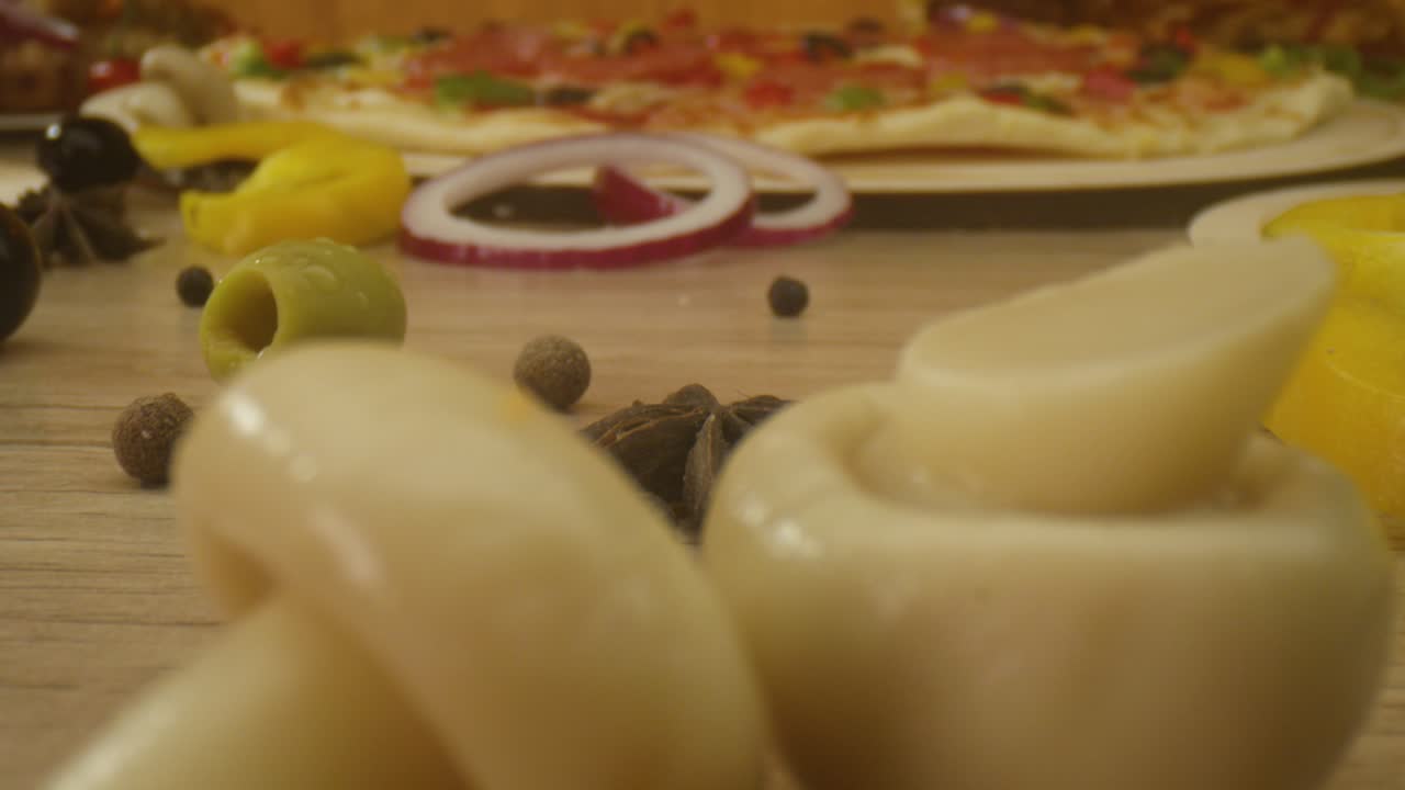 Fresh mushrooms in a close-up shot
