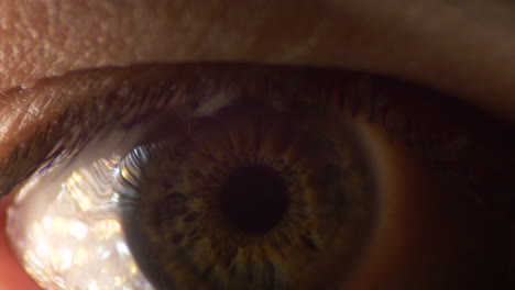 long clip of a person looking into the camera, macro eye close up