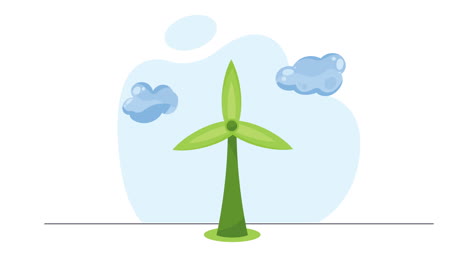 ecology animation with green windmill animation