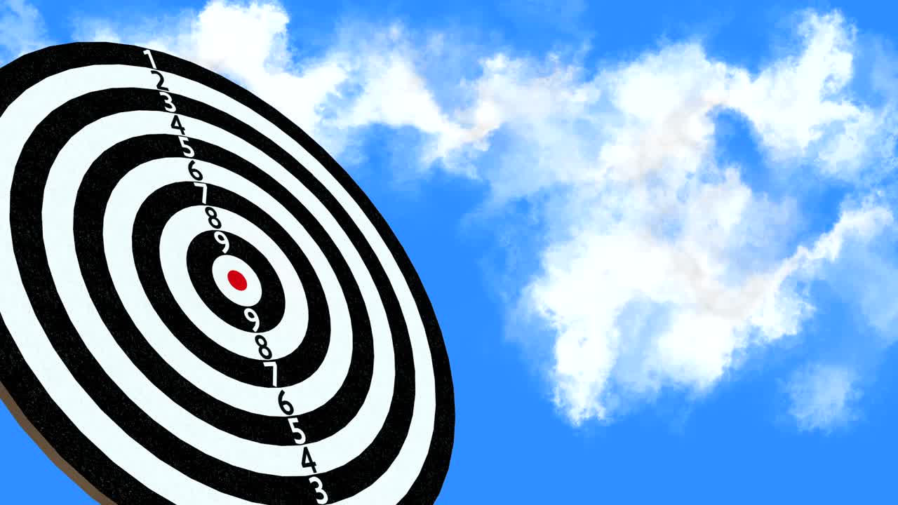 el dardo es una oportunidad y el tablero de dardos es el objetivo o la meta, apuntar a los dardos es como un desafío de negocios.