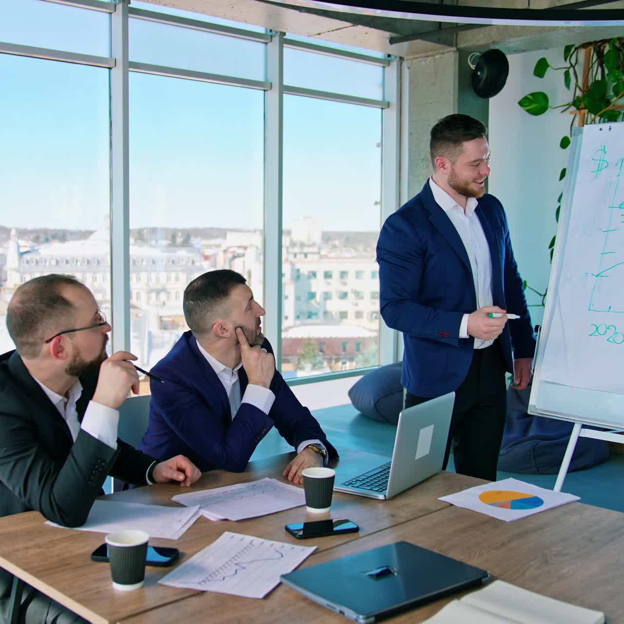 Group of smart business people working together on a new project. Business meeting