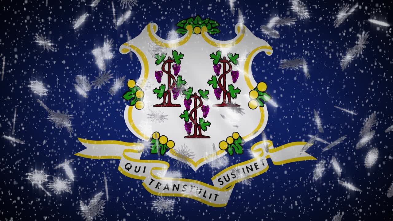 코네티 발이 눈을 내리고, 새해와 크리스마스 배경, 루프