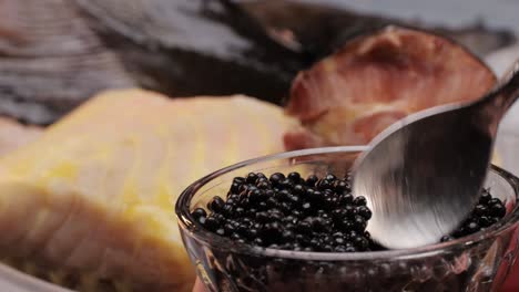 smoked fish with caviar