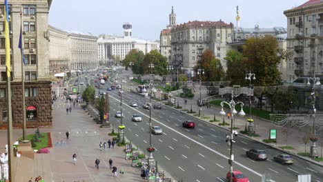 khreschatyk street in kyiv, ukraine