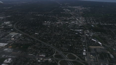 aerial view of chicago illinois out of plane window 4k