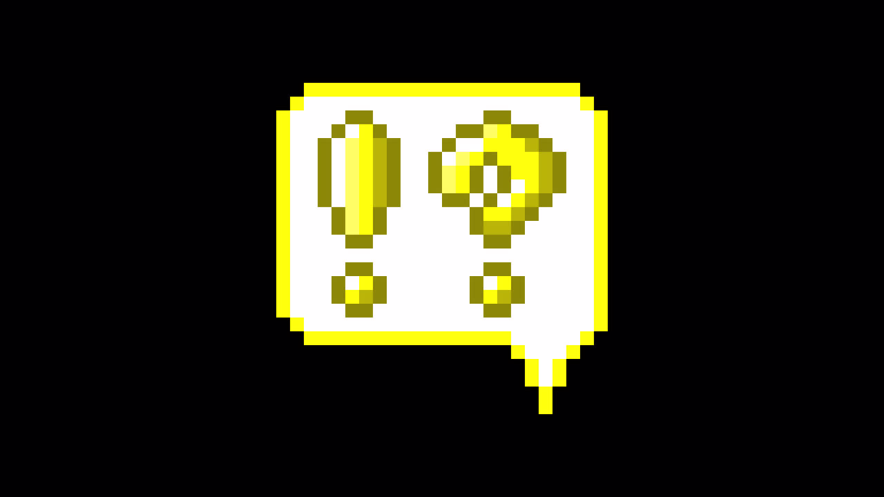 Pixel art animation icon speech bubble interrobang mark (3)