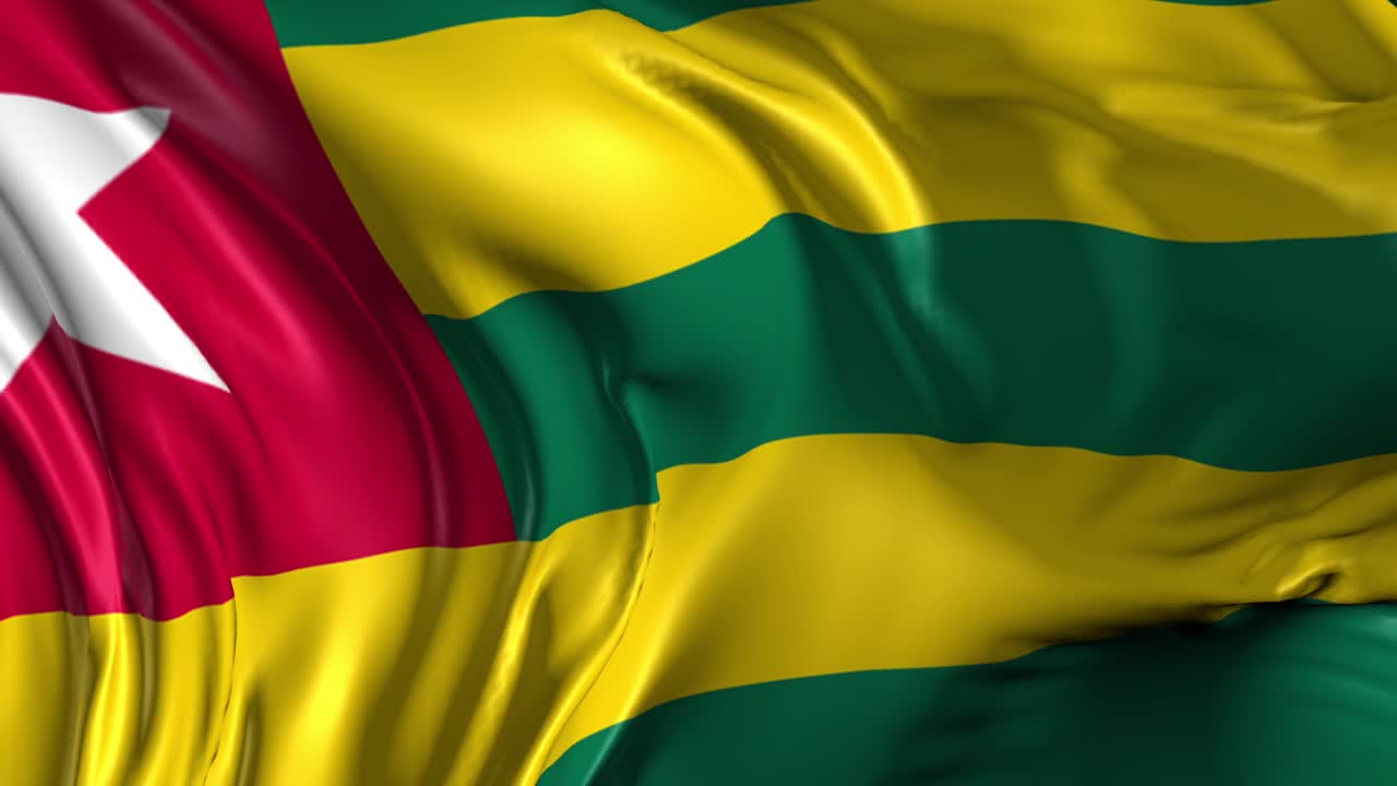Bella animazione 3D della bandiera del Togo in loop