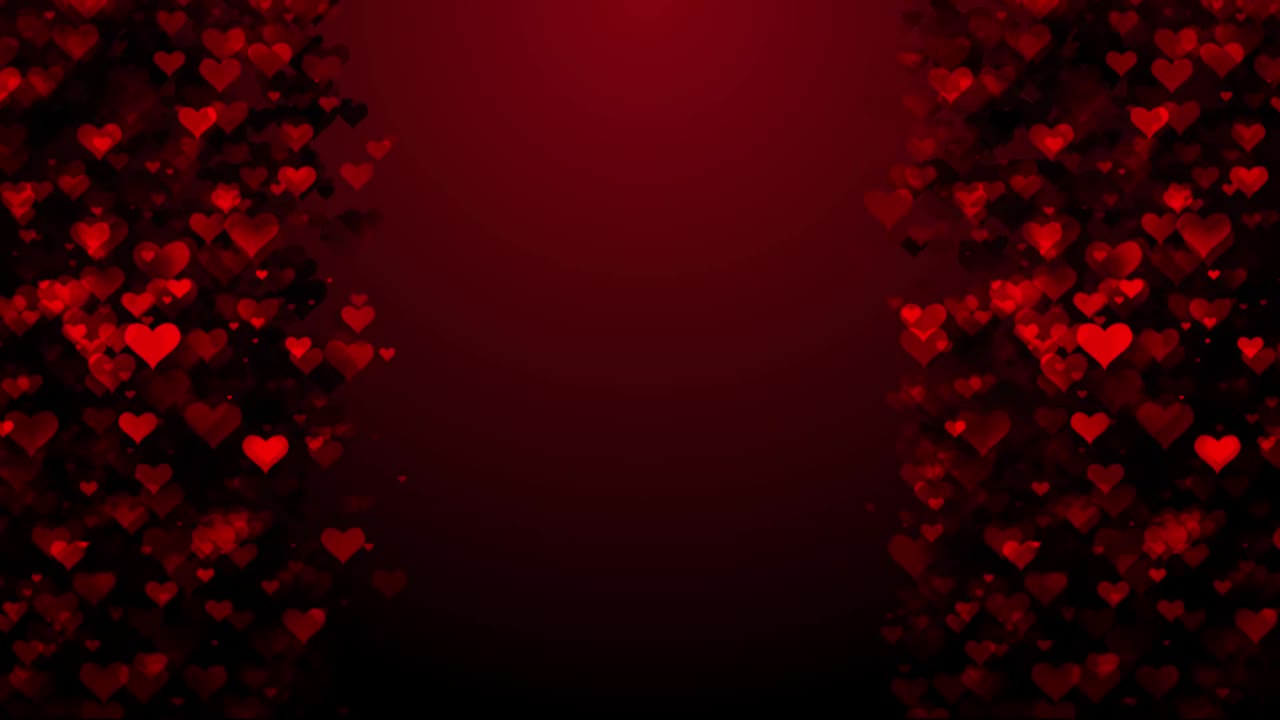 fondo de gráficos en movimiento romántico de corazón rojo oscuro