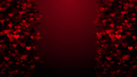 fondo de gráficos en movimiento romántico de corazón rojo oscuro