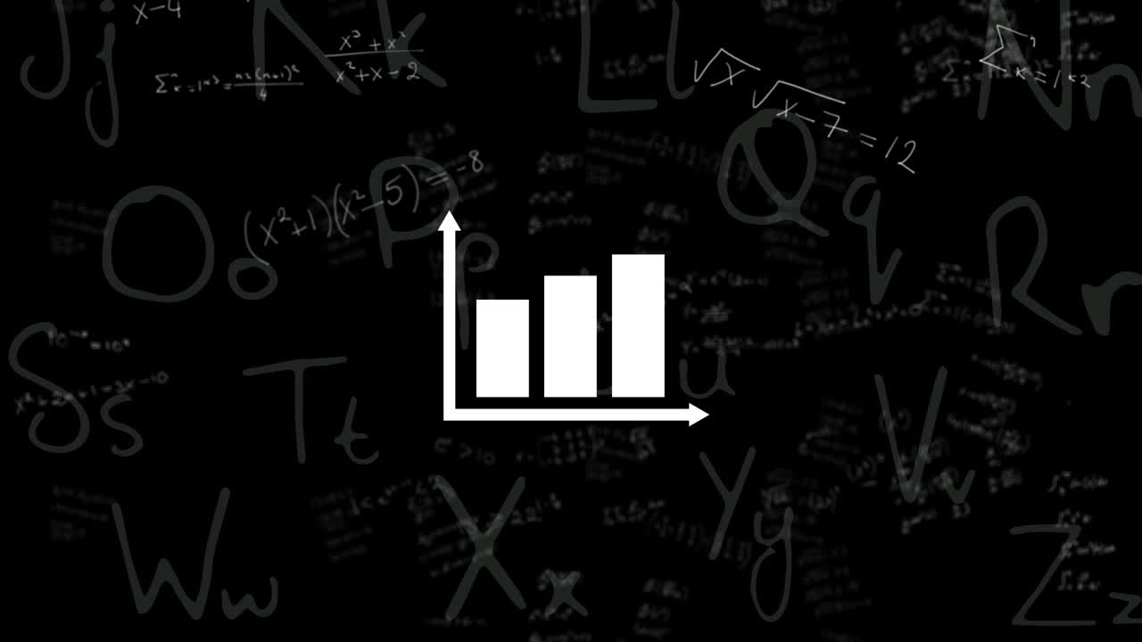 Animation of moving mathematical formulas over blackboard
