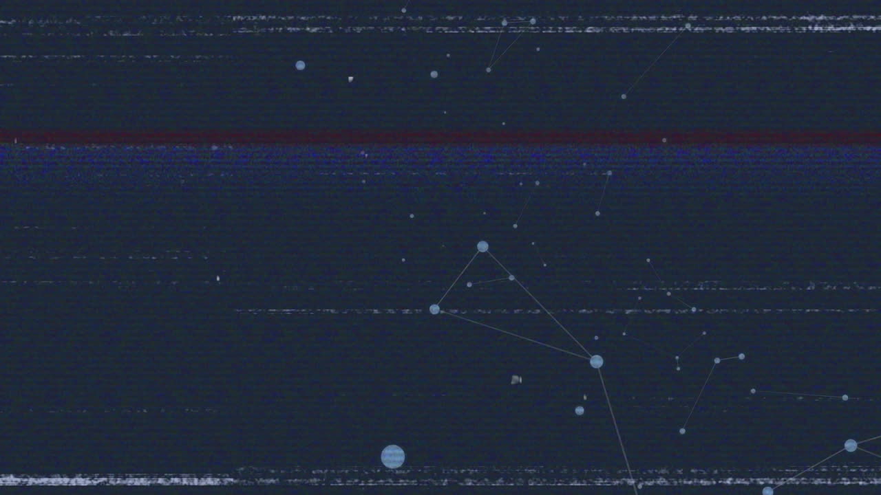 Animation of screen with glitch and networks