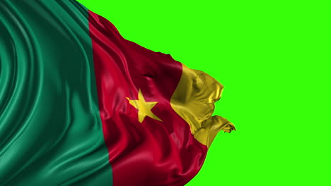 flag of cameroon waving on green screen