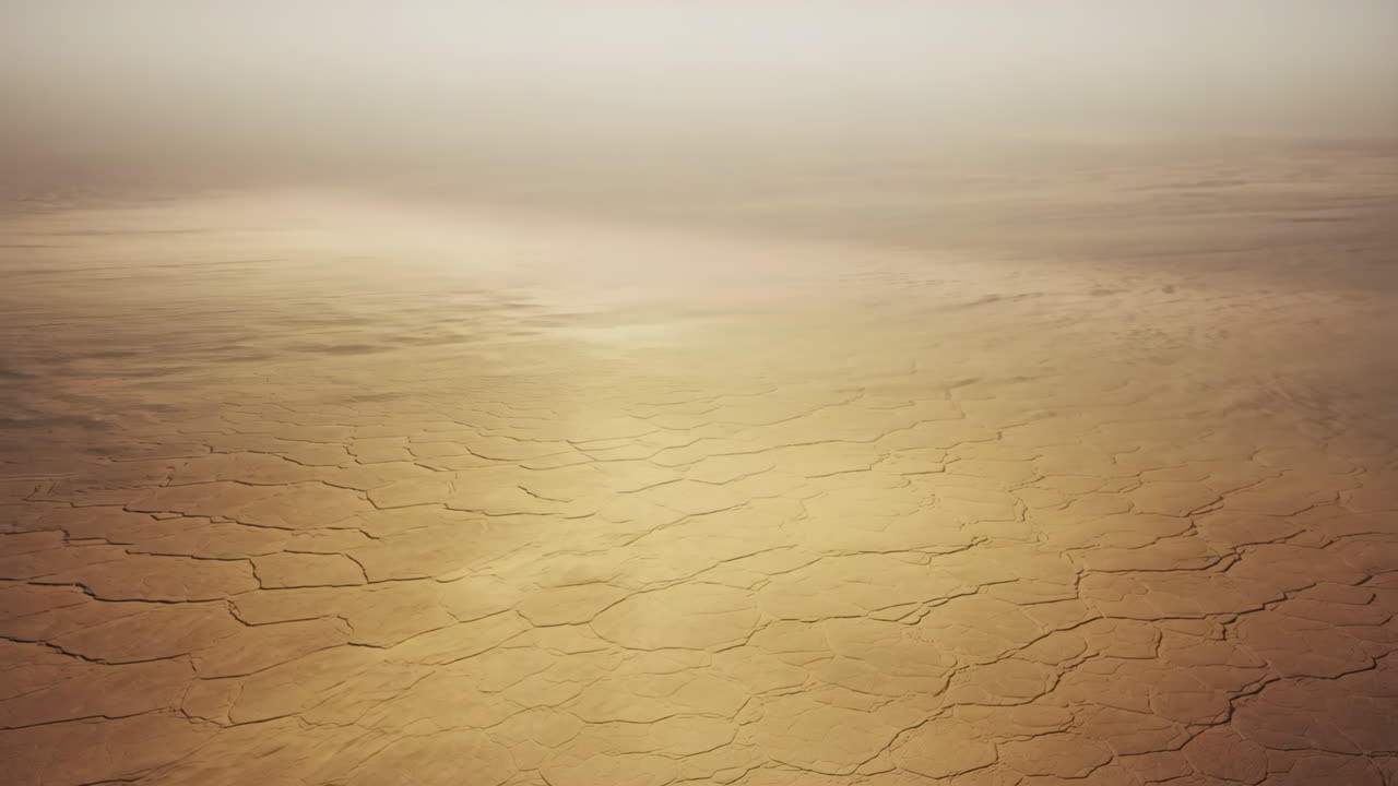 Vast Cracked Dry Earth Landscape