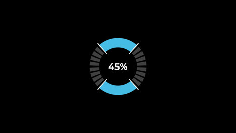 Pie-Chart-0-to-45%-Percentage-Infographics-Loading-Circle-Ring-or-Transfer,-Download-Animation-with-alpha-channel.