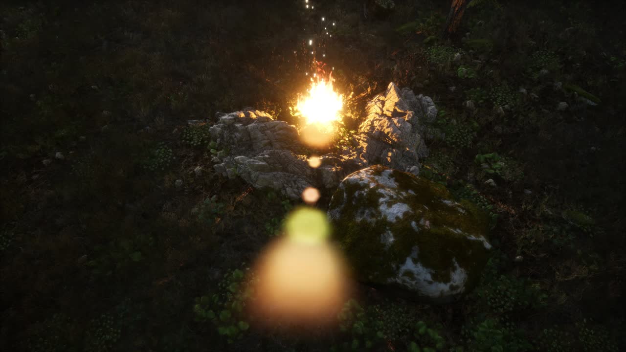 밤 에 산 로레스트 에 있는 캠프 불