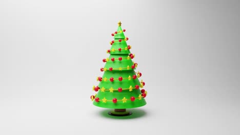 Animation-of-christmas-tree-on-white-background