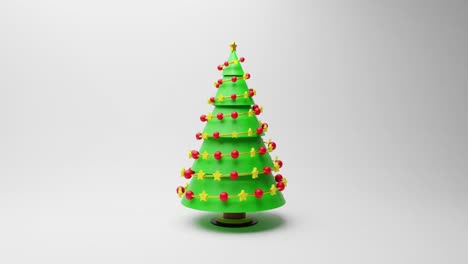animación del árbol de navidad sobre un fondo blanco