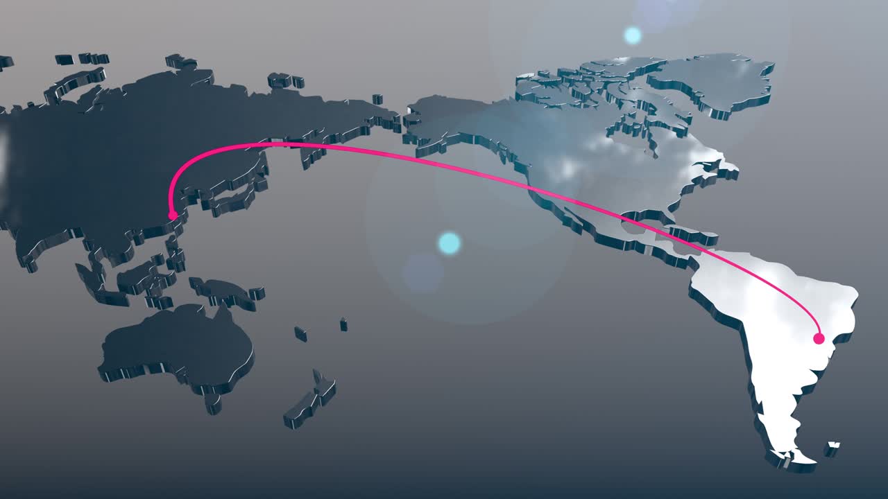 china a brasil conexión mapa del mundo animación