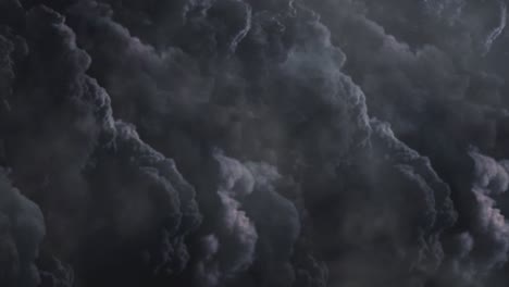dark thick clouds covered the sky, a thunderstorm