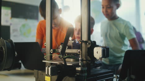 Children Learning 3D Printing in School