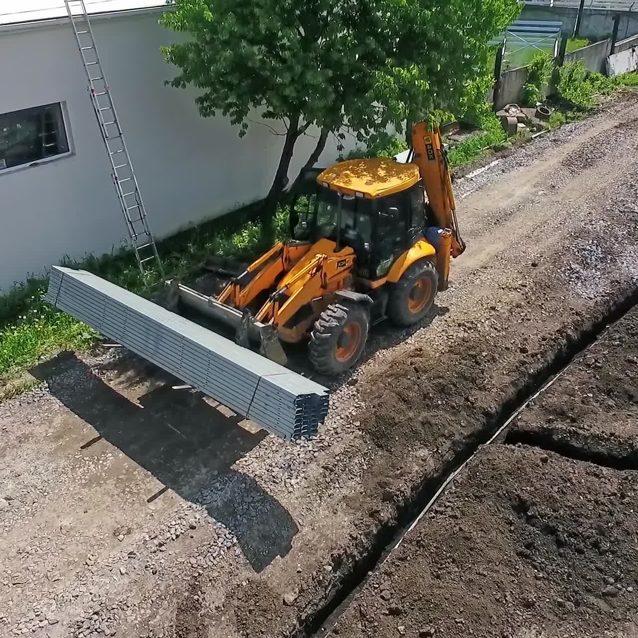 Tractor on construction site