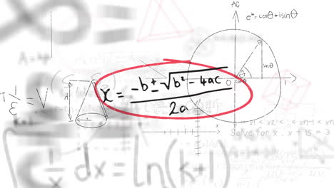 animación del procesamiento de datos matemáticos sobre un fondo blanco