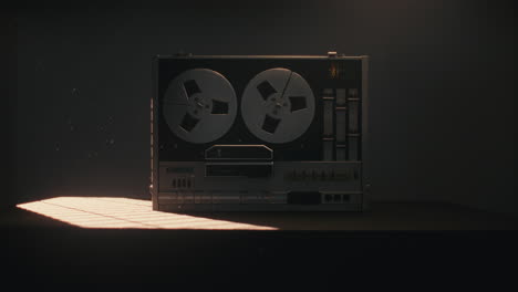 a vintage tape recorder on the table