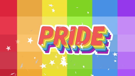 animación del texto del orgullo sobre el arco iris
