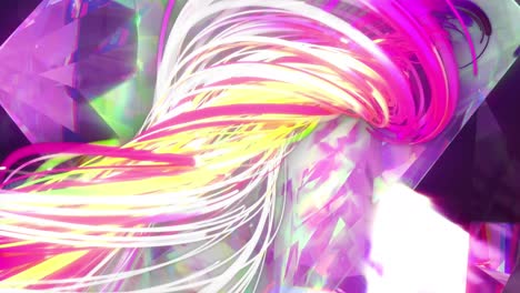animación de manchas coloridas y espiral sobre el cristal.