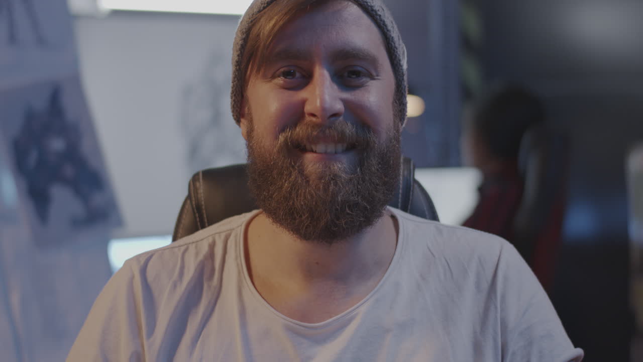 Smiling Man in a Home Office
