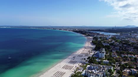 mallorca spain, beautiful exotic beach white sand, clear blue sea water