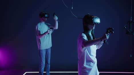 couple experiencing virtual reality game