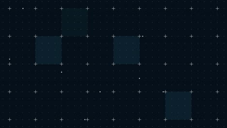 animación de cuadrados azules con marcadores blancos sobre el fondo de la cuadrícula