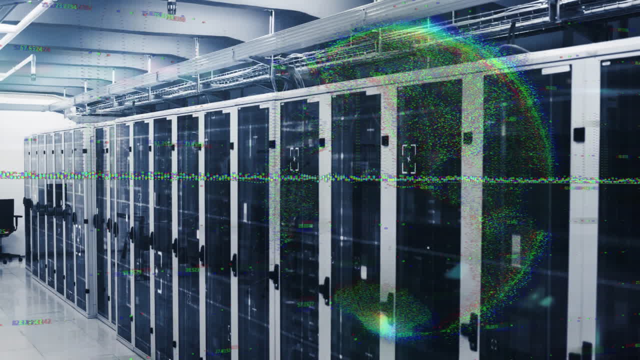 Animating data processing over server racks in data center