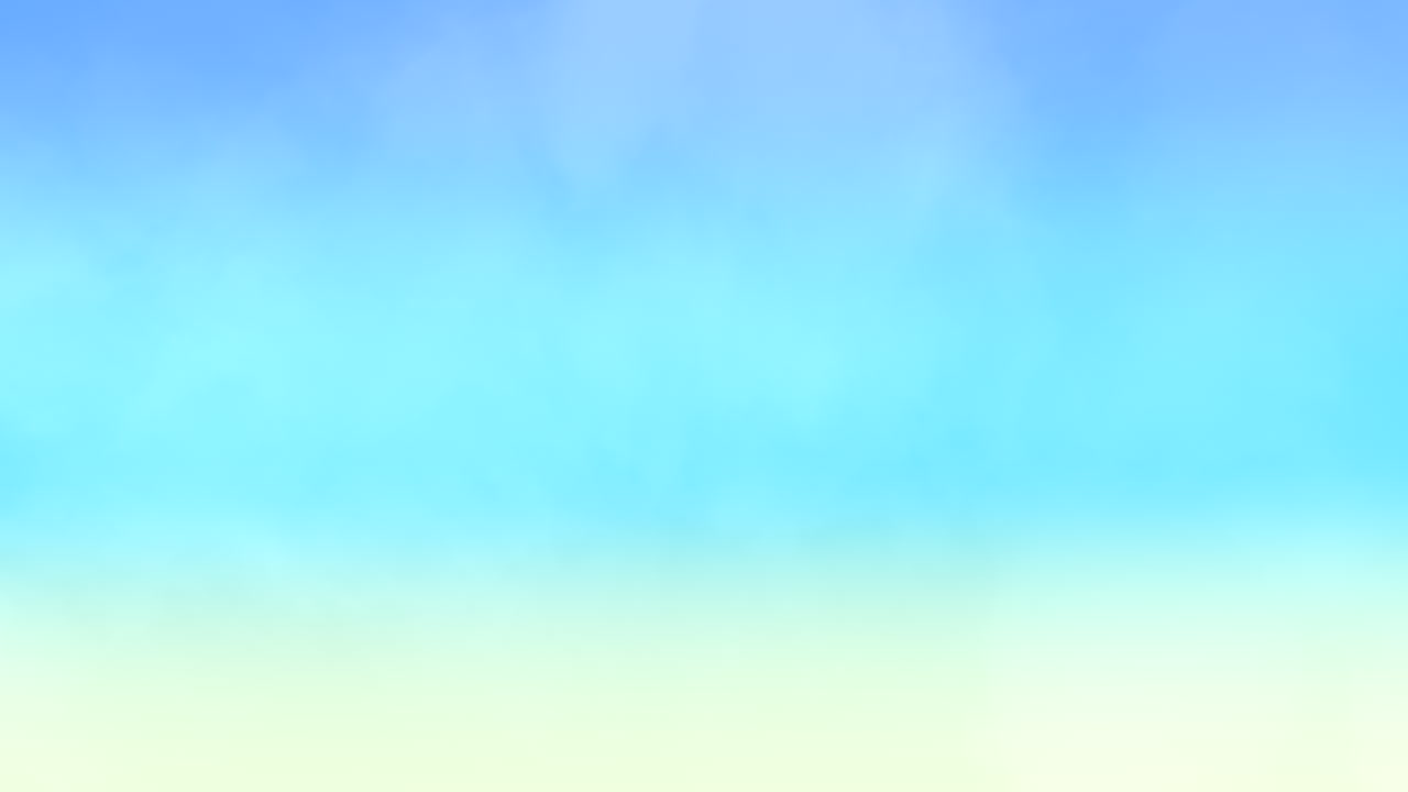 활기찬 파란 하늘과 반이는 태양과 불어오는 구름