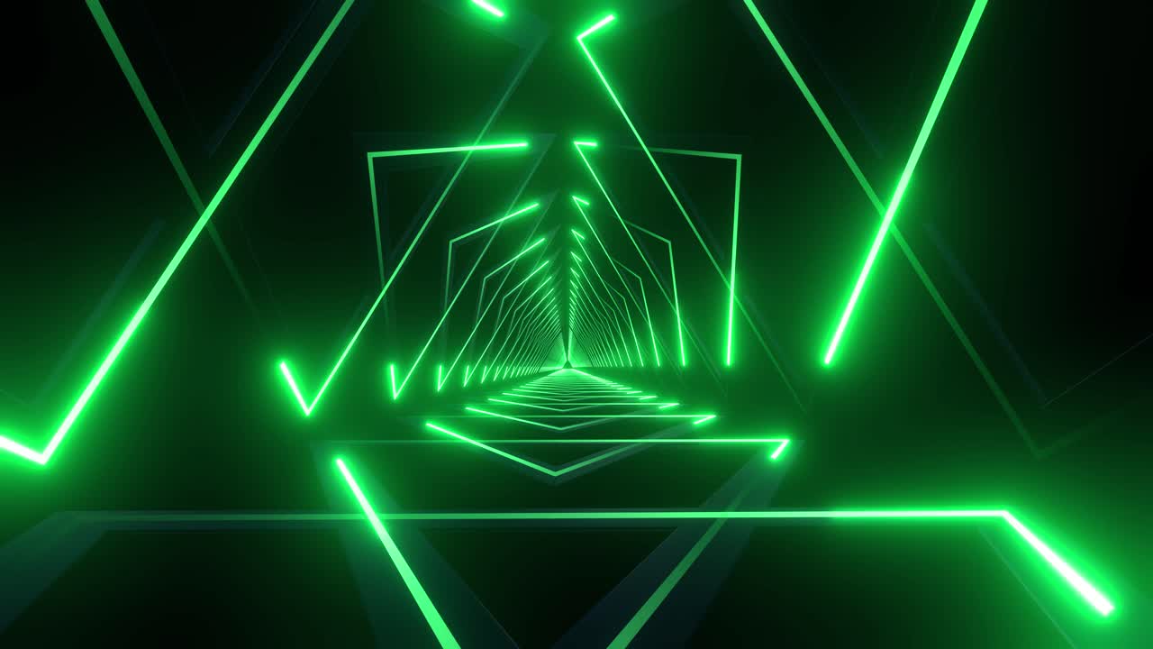 네온 녹색 기하학 터널