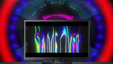 glowing "game over" text animates over kaleidoscope shapes on tv in a digital concept.