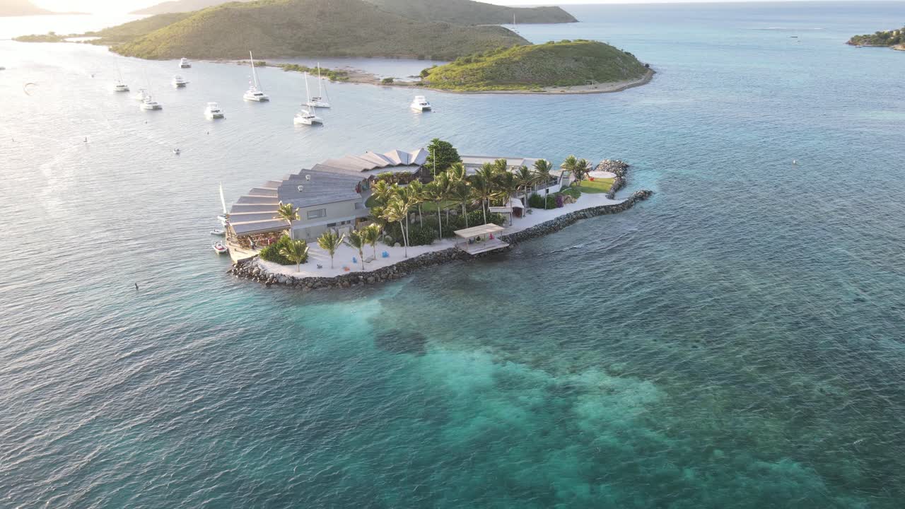 공중 선회하는 사바 바위 섬