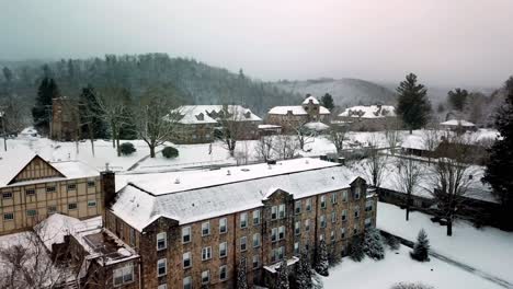 lees mcrae college in snow aerial