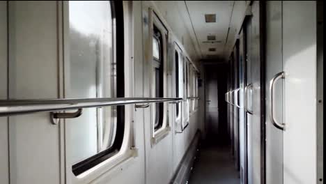 pasillo o vestíbulo dentro de un vagón o vagón del tren