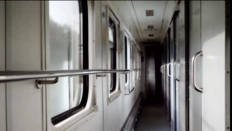 corridor or vestibule inside train wagon or carriage