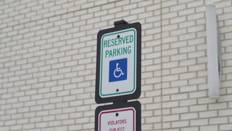 reserved handicapped parking sign
