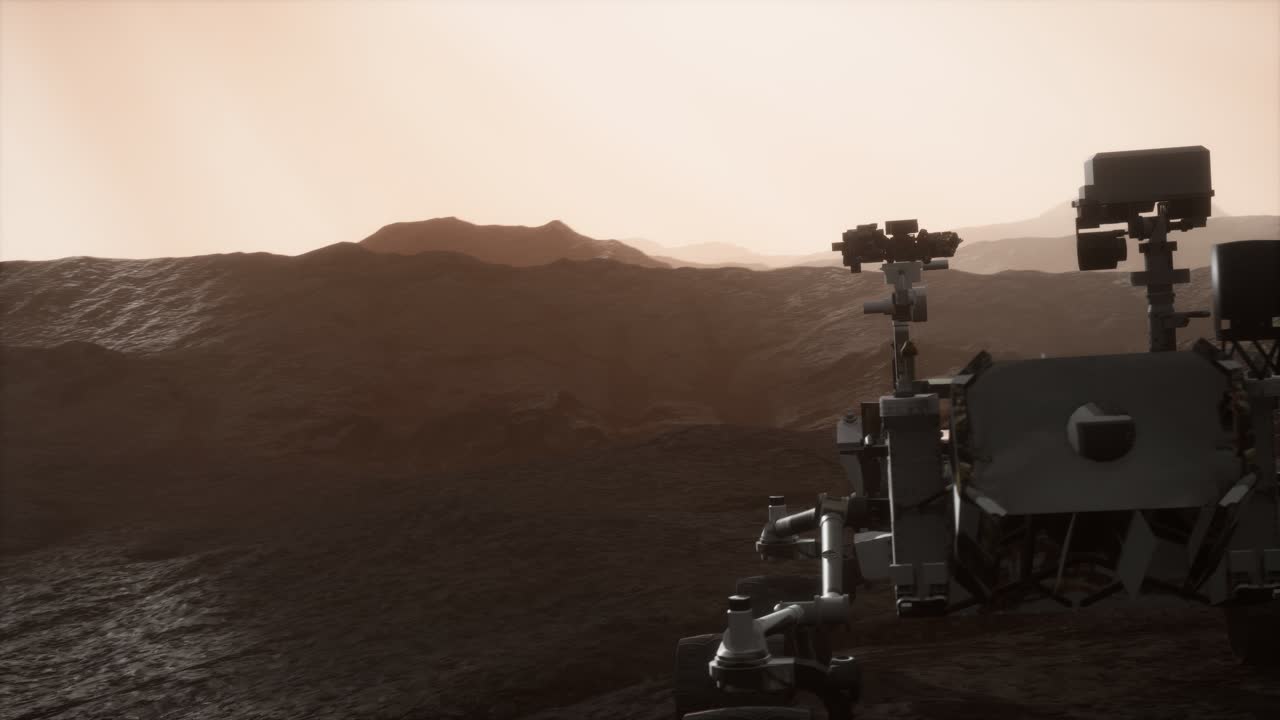 Curiosity Mars Rover exploring the surface of red planet