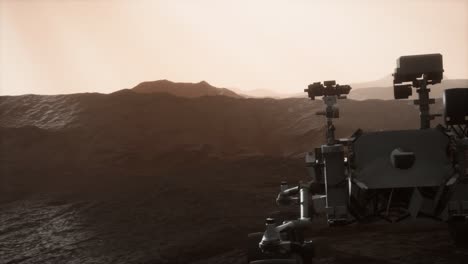 el rover curiosity de marte explora la superficie del planeta rojo