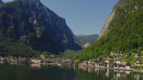 stunning mountain village by a lake in austria