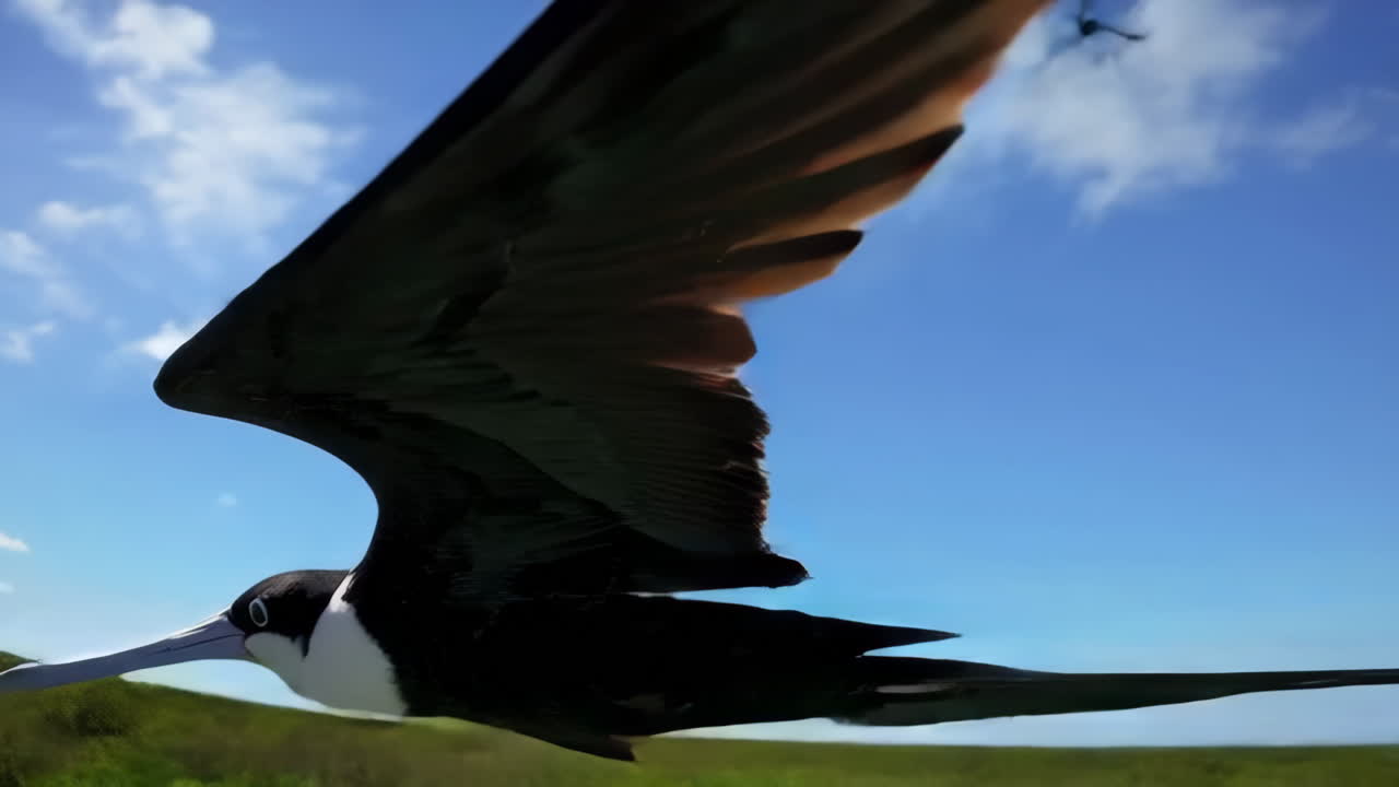 Tropicbird in Flight Over the Ocean