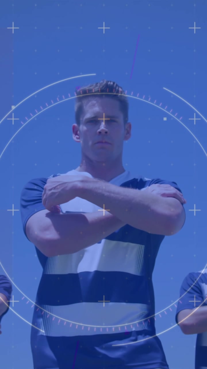 Animazione di interfaccia digitale su una squadra di rugby