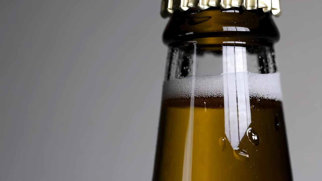 Close-up of a beer bottle
