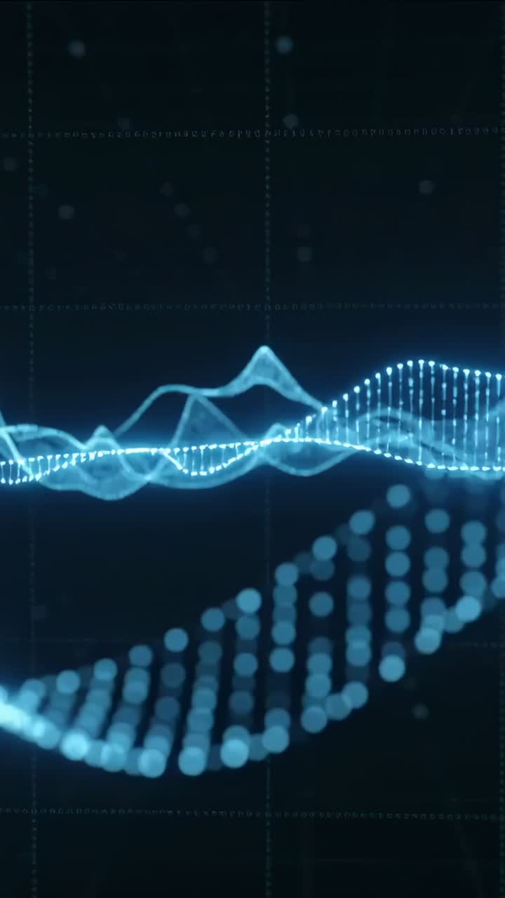 Vertical video: Animating blue mesh waveform rippling at cursor tap on dark grid trace showing peak