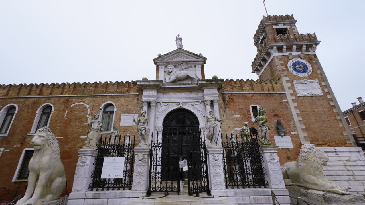 Facade of a historical building in Venice